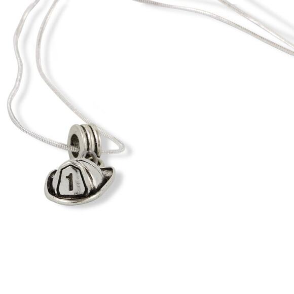 Fireman Helmet Fire Fighter Firemen Firewoman Necklace - Picture 3 of 6